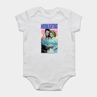 Moonlighting - 80s Styled Retro Graphic Design Baby Bodysuit